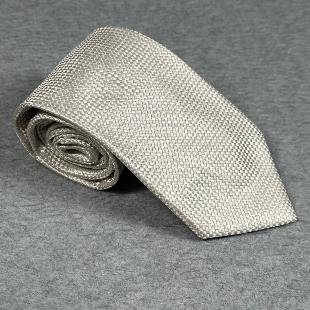 Vintage Nicole Miller New York Ivory Silk Weave Tie Ivory 100% Silk Designer‎